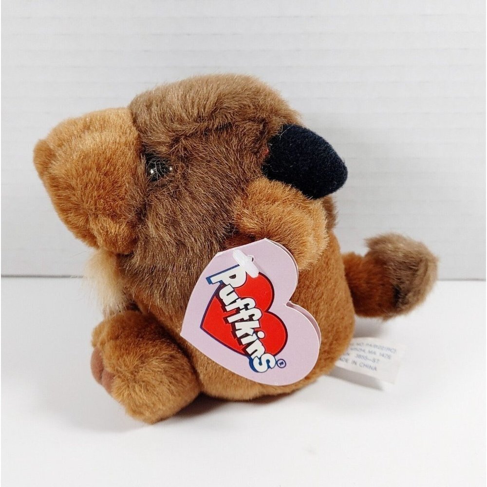 Vintage Swibco 1997 Puffkins Biff The Bull Brown Plush Stuffed Animal New w/tags